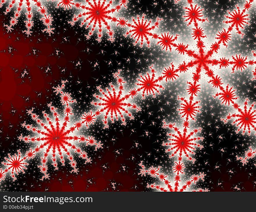 Fractal christmas background - Red stars. Fractal christmas background - Red stars