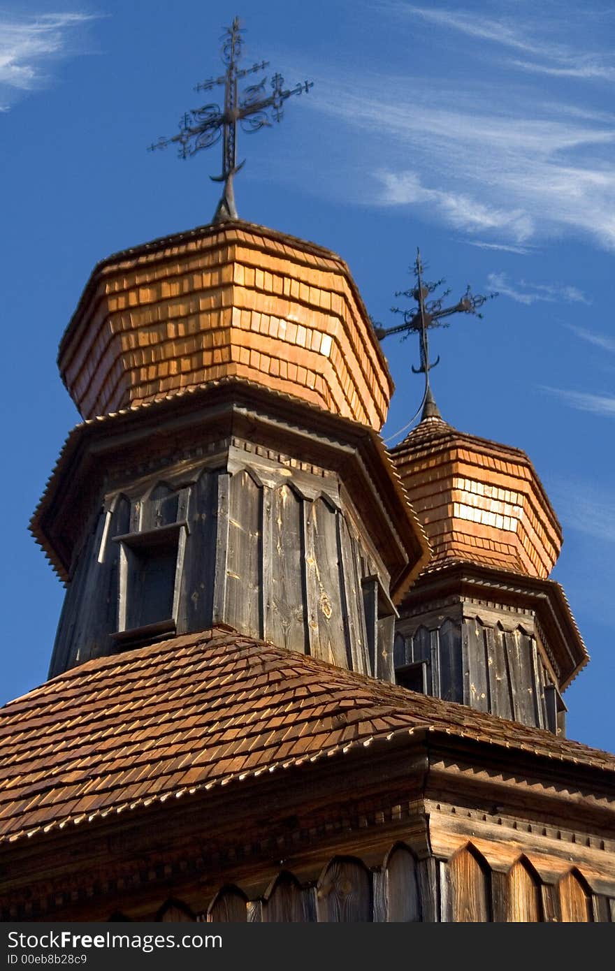 About ukrainian church and blu sky.