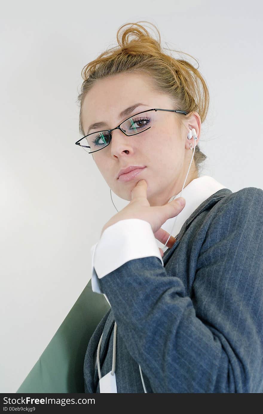 Beautiful business woman with glasses