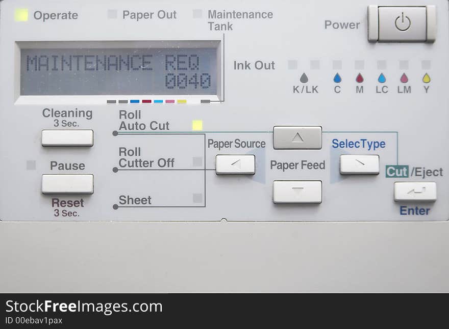 Close up shot of graphic plotter command table. Close up shot of graphic plotter command table.