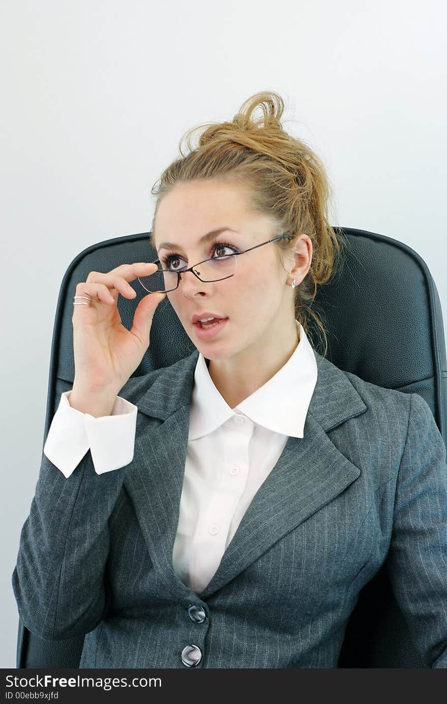 Young attractive woman in office situation. Young attractive woman in office situation