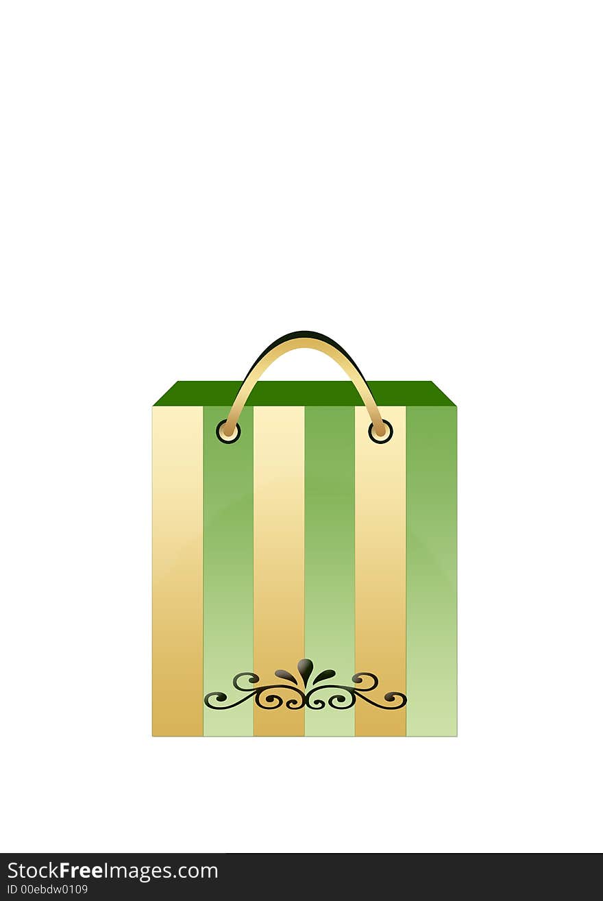 Illustration of a shopping bag against white background. Illustration of a shopping bag against white background