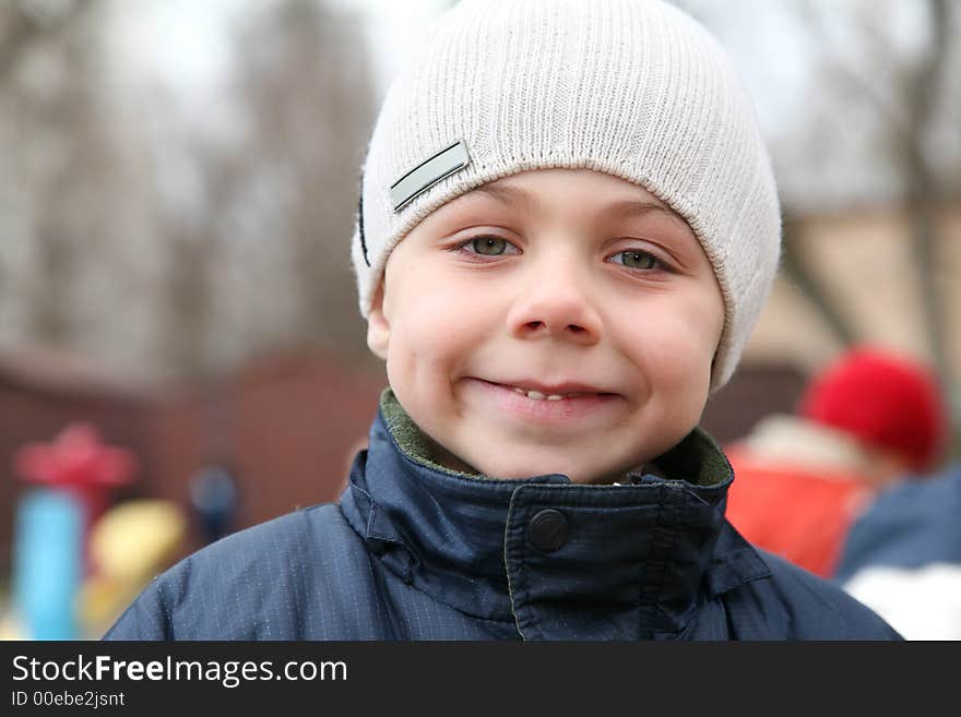 Portrait of smiling boy with big eyes. Portrait of smiling boy with big eyes