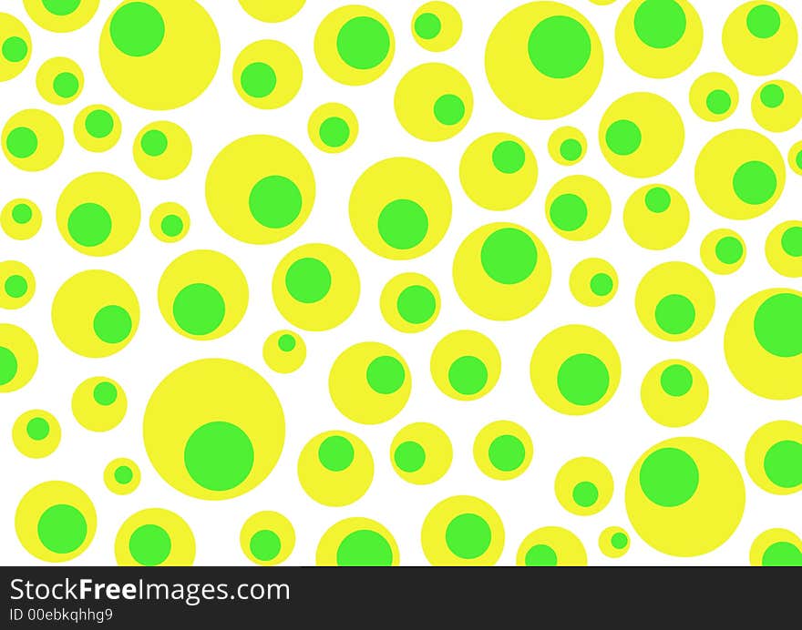 Illustrated abstract yellow and green spots on a white background. Illustrated abstract yellow and green spots on a white background