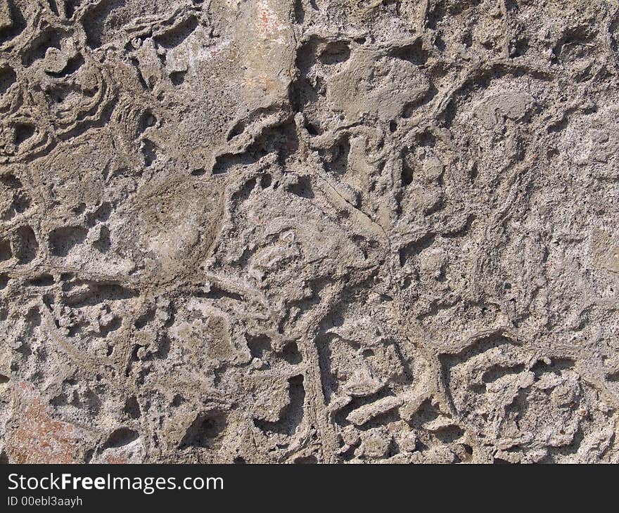 A wall texture outside made of concrete