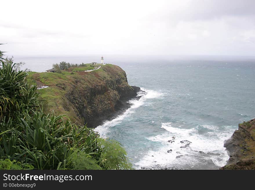 Lighthouse on Kauai island.