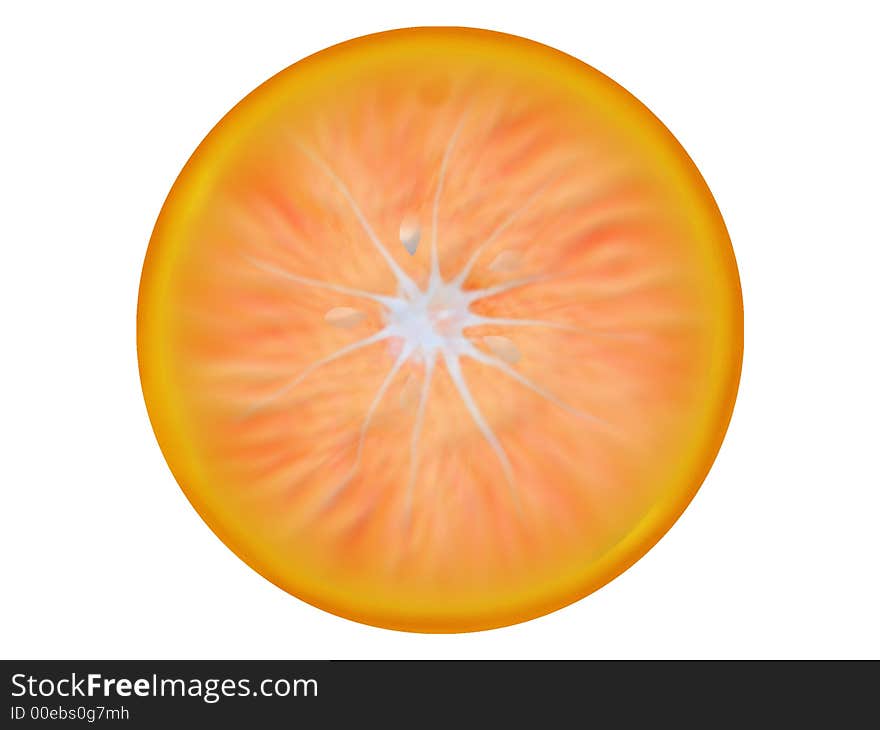 Tropical fruit orange on a white background - illustration