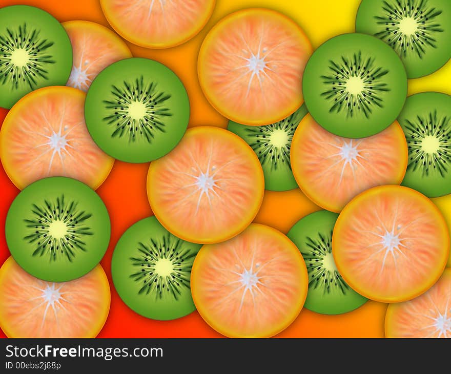 Background much tropical fruit kiwi, orange of green colour. Background much tropical fruit kiwi, orange of green colour