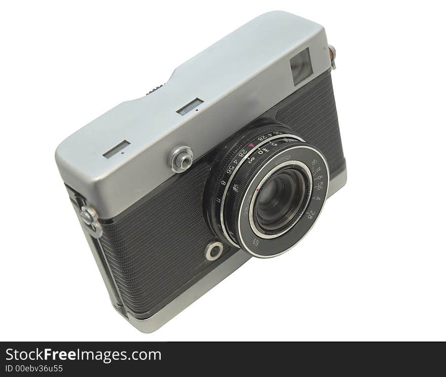 Old fashion film camera isolated on white background. Old fashion film camera isolated on white background