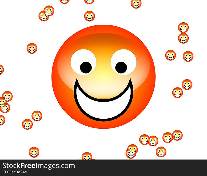 An image of a set of happy cartoon faces. An image of a set of happy cartoon faces.