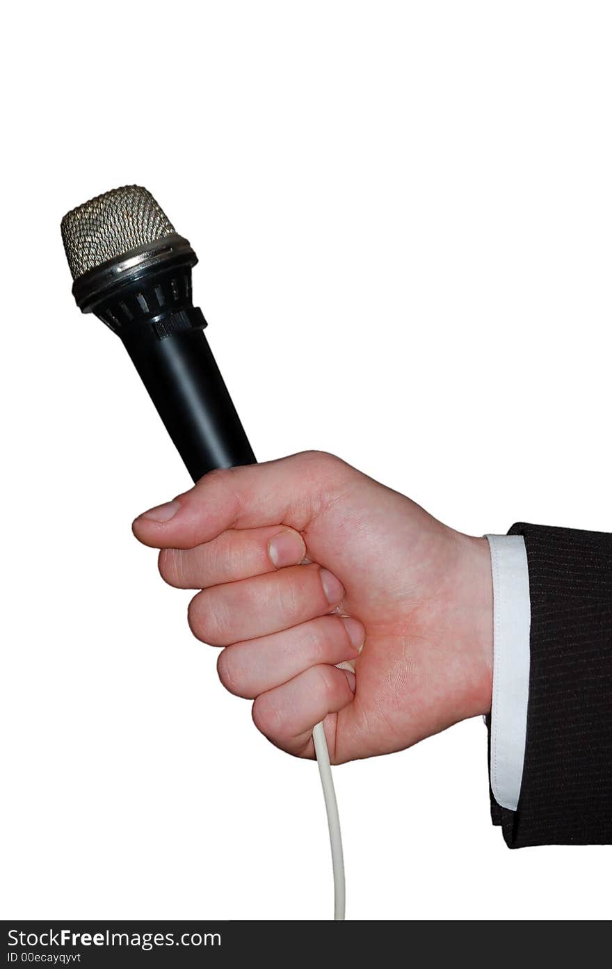 Hand with microphone