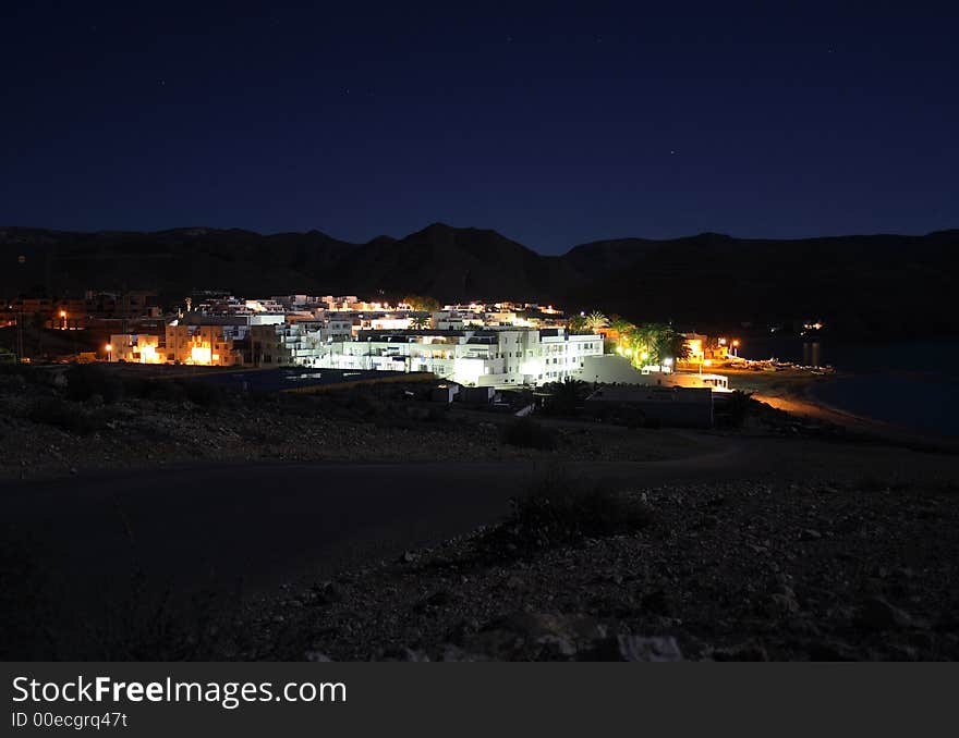 Las Negras, Spain at night