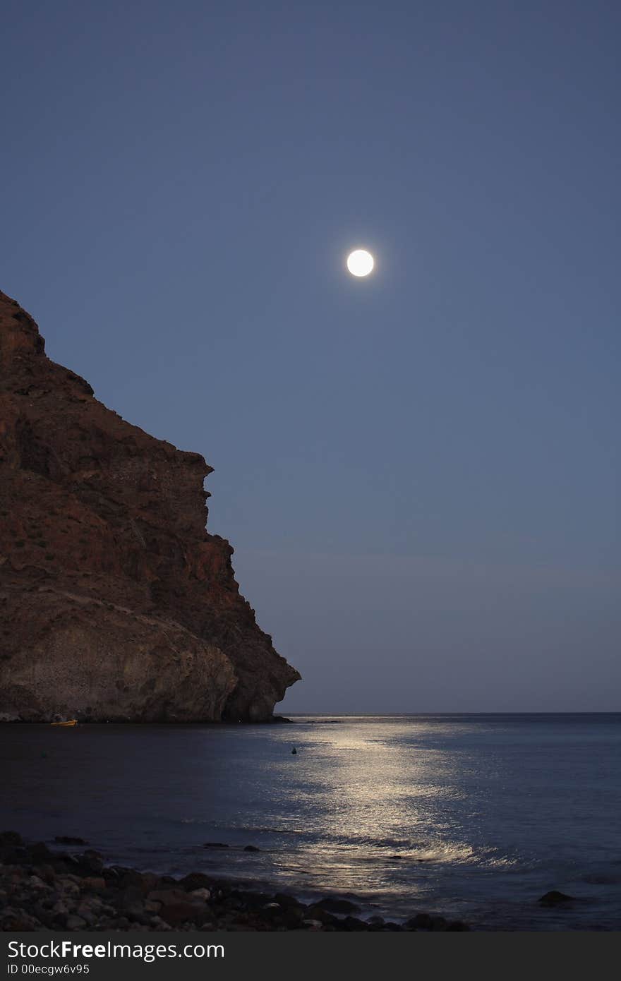 Moonscape on a spanish beach