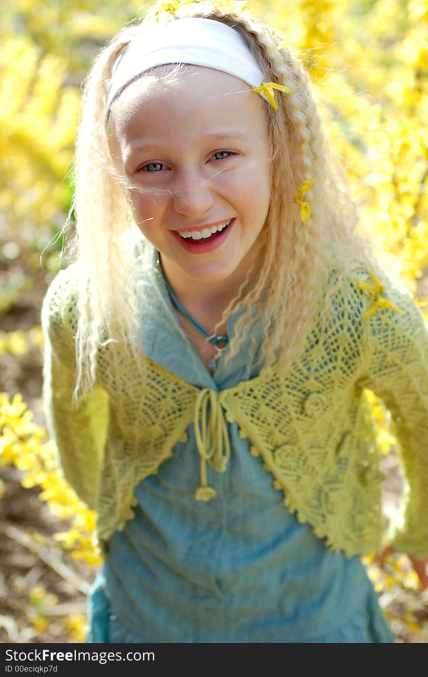 Happy girl enjoying the sunshine