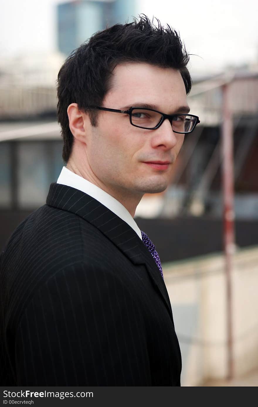 Businessman wearing a suit and tie