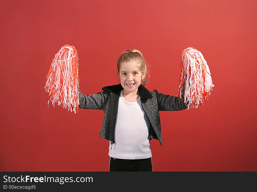 Shot of a cheerleader child center