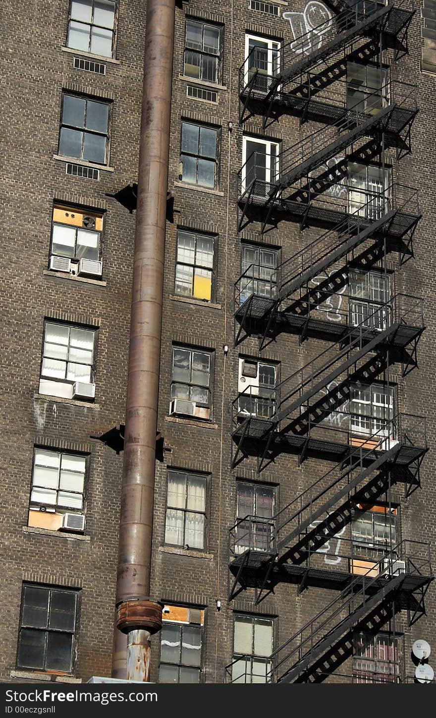 Brick house with staircase