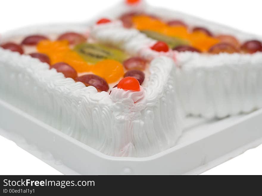 Very tasty fruit pie the butterfly on a white background. Very tasty fruit pie the butterfly on a white background