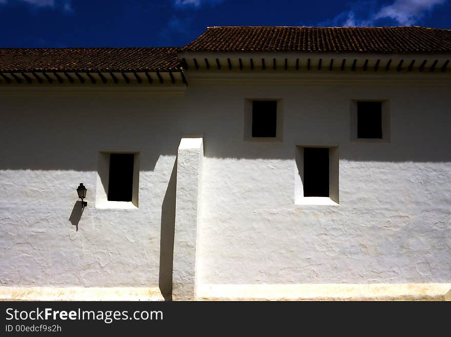 A colonial style monastary viewed from the outside in a small traditional Colombian town. A colonial style monastary viewed from the outside in a small traditional Colombian town.