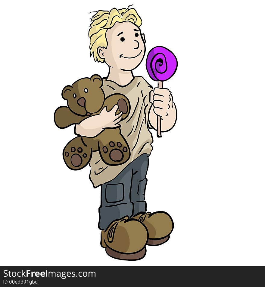 Boy with Teddy Bear