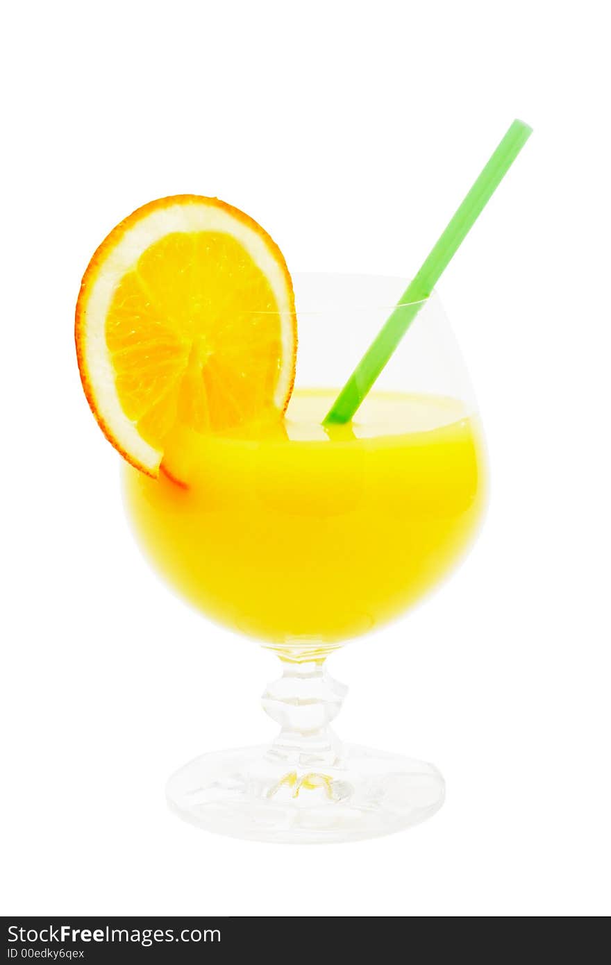 Orange cocktail on a white background. Orange cocktail on a white background