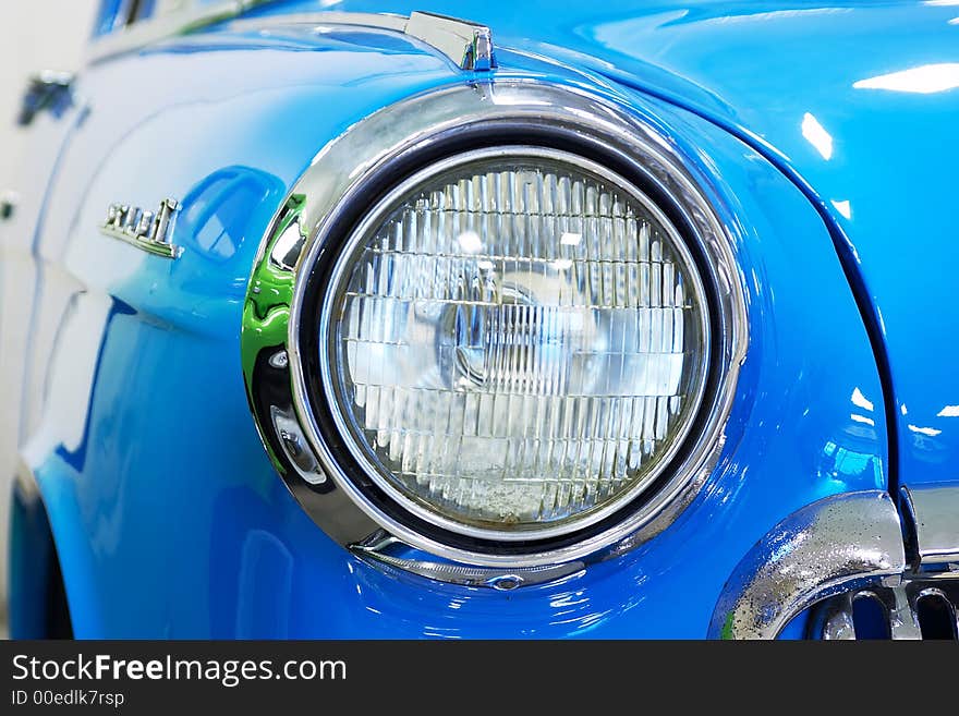 Headlight of vintage car (editorial)