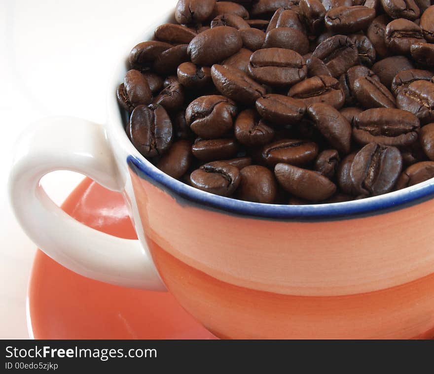 Cup of coffee on white background