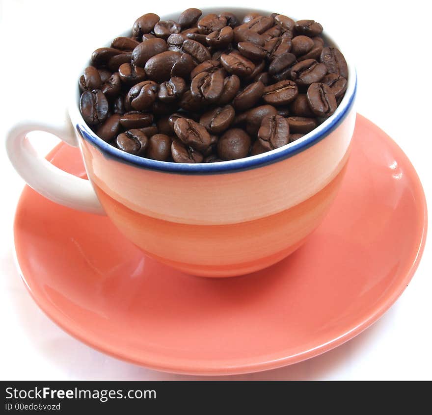 Cup of coffee on white background