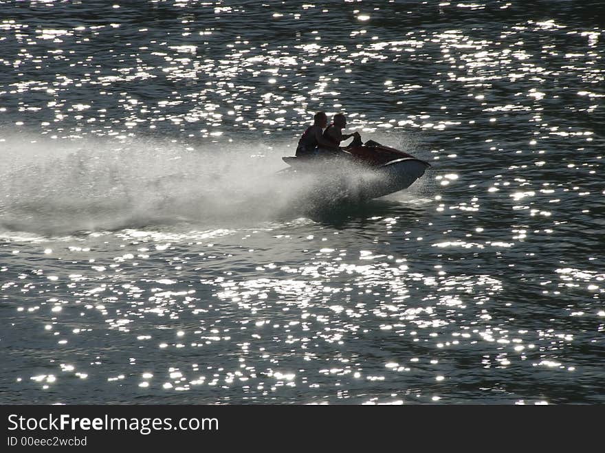 Silhouetted Jet Ski