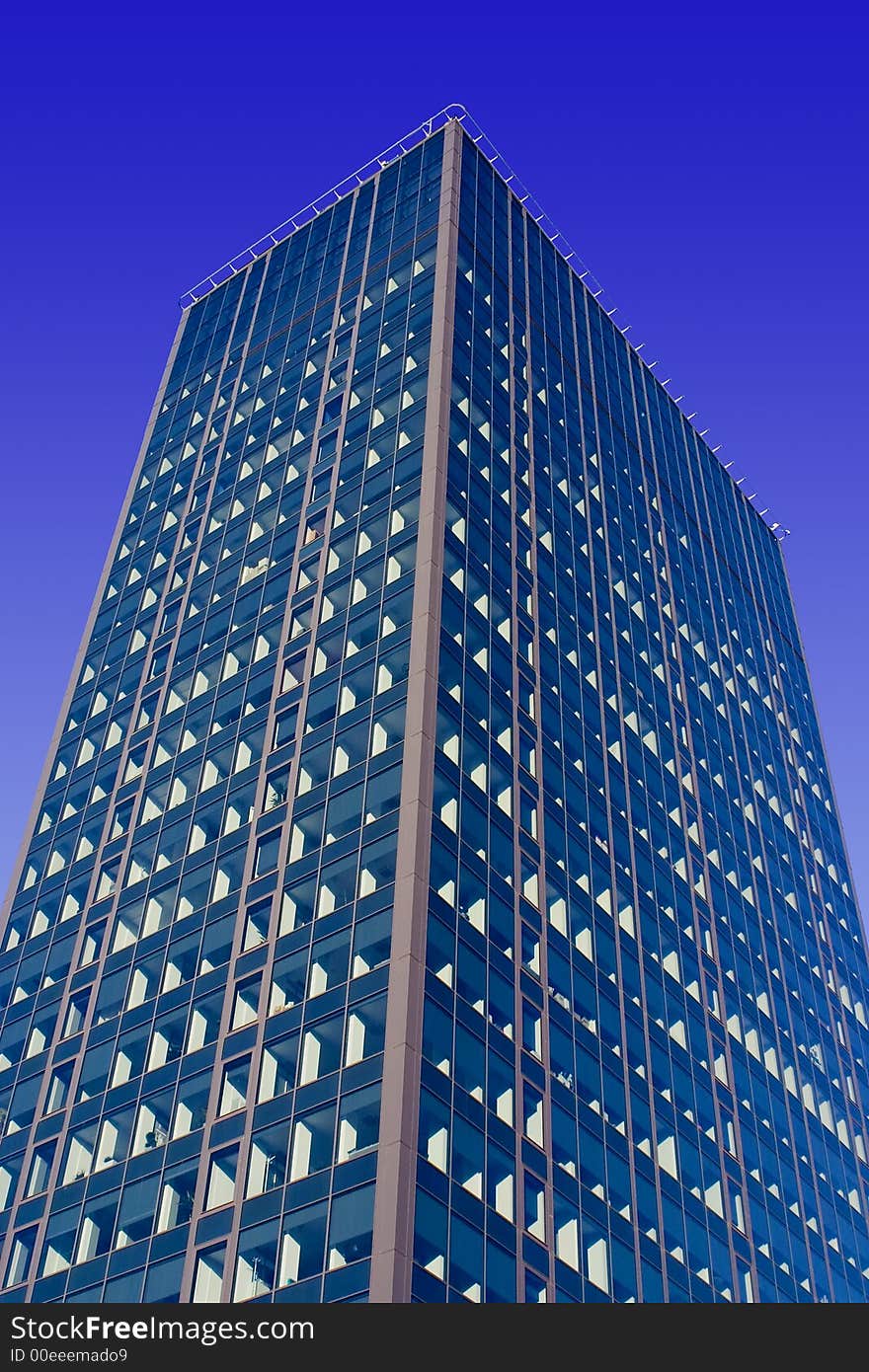 City trade centre building in blue. City trade centre building in blue