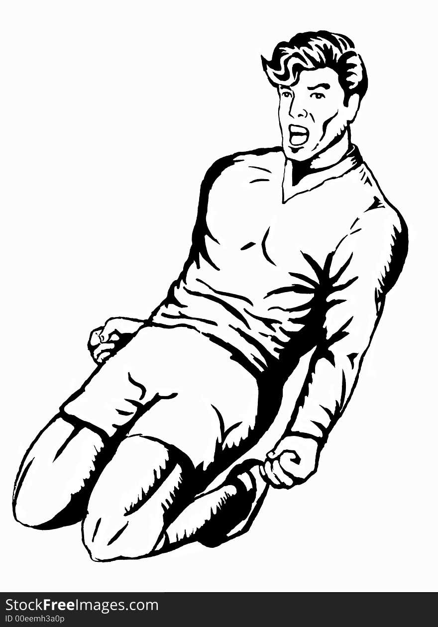 Illustration of a soccer player celebrating a goal scored