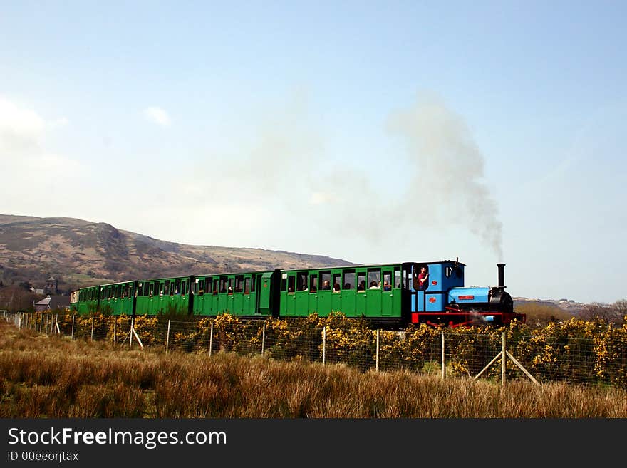 Narrow gauge Steam train in Wales, UK. Narrow gauge Steam train in Wales, UK