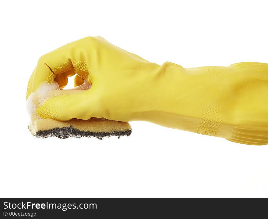 Hand in rubber glove 01