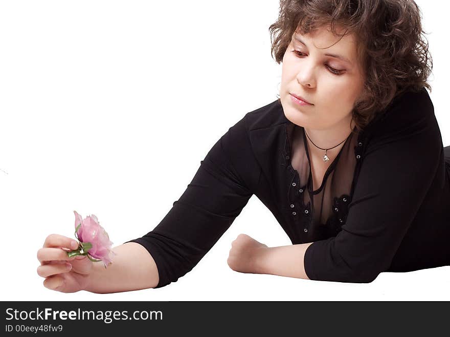 The nice young woman in black clothes