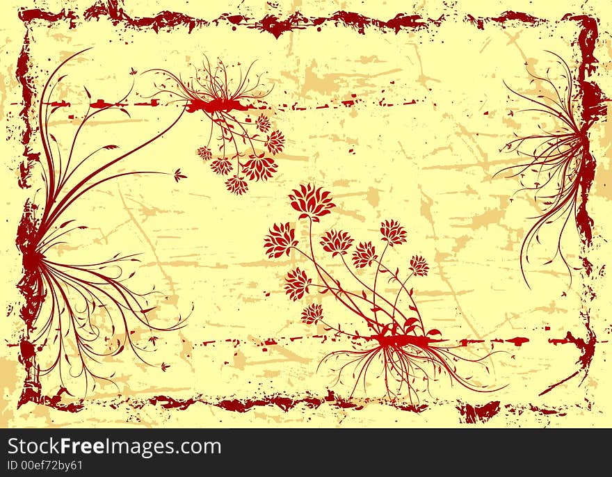 Abstract Spring Grunge Decorative Floral Background Vector Illustration. Abstract Spring Grunge Decorative Floral Background Vector Illustration