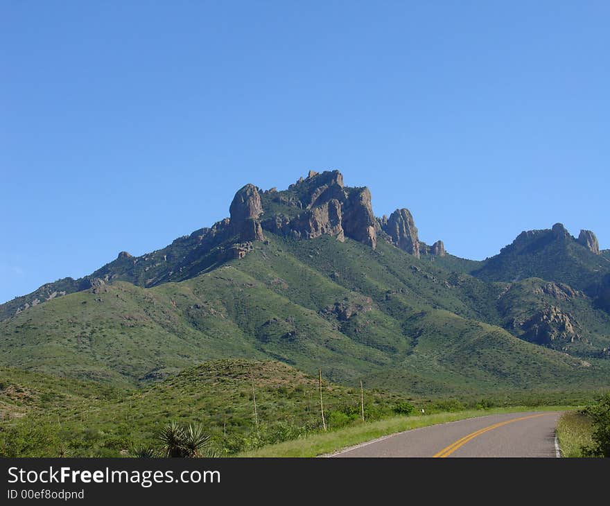 A view of Chisos Mountains in Big Bend national park