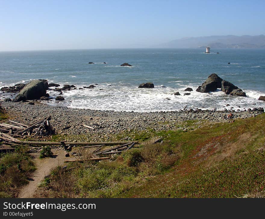 A view of the shoreline in Golden Gate state park