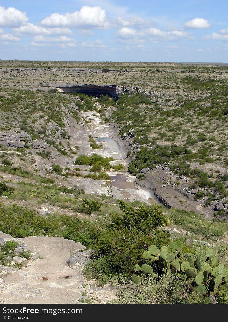 A canyon in the middle of the desert