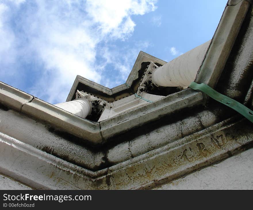 A strange perspective of the top of St Paul Cathedral in London