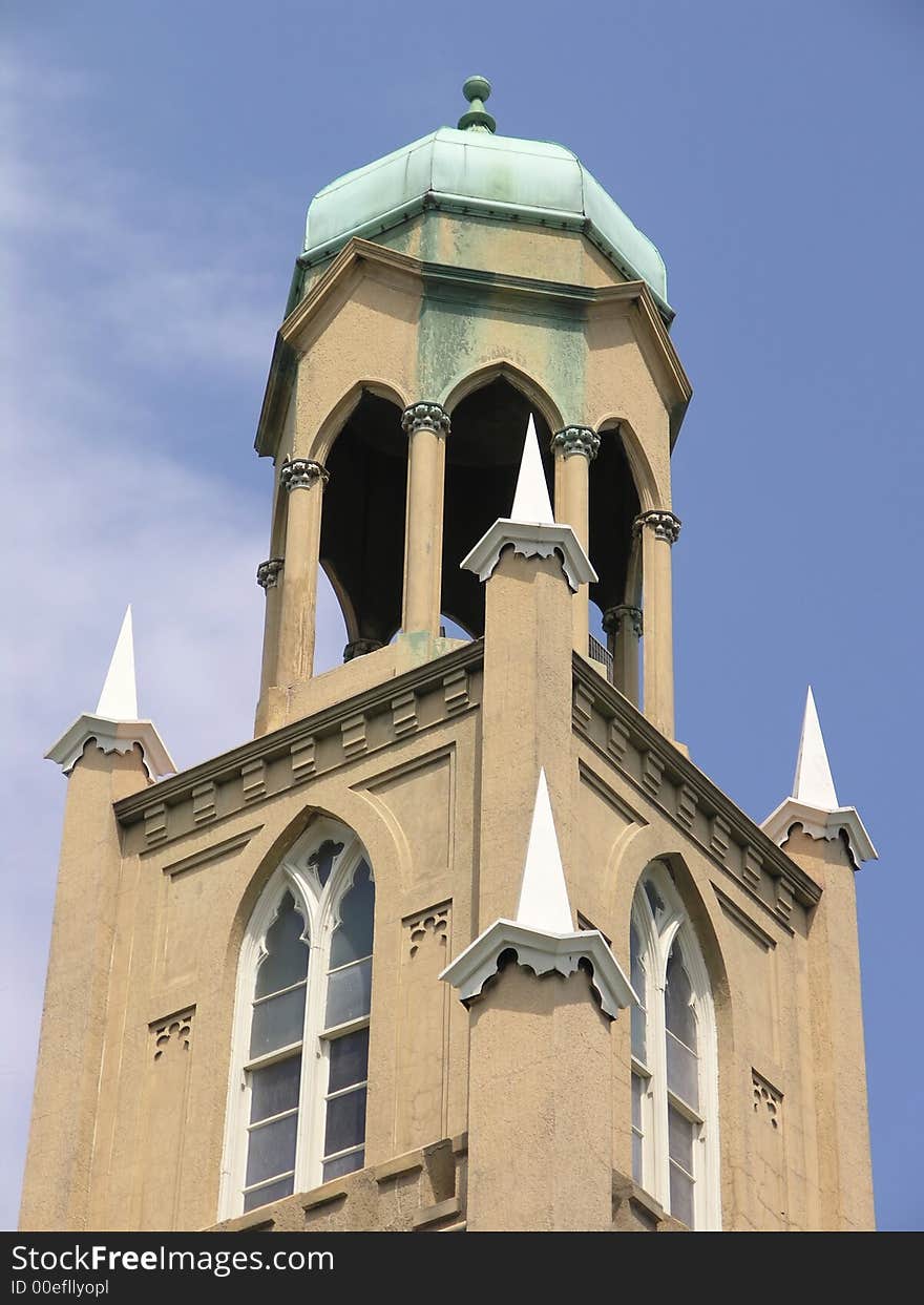 Historic Synagogue with blue sky background