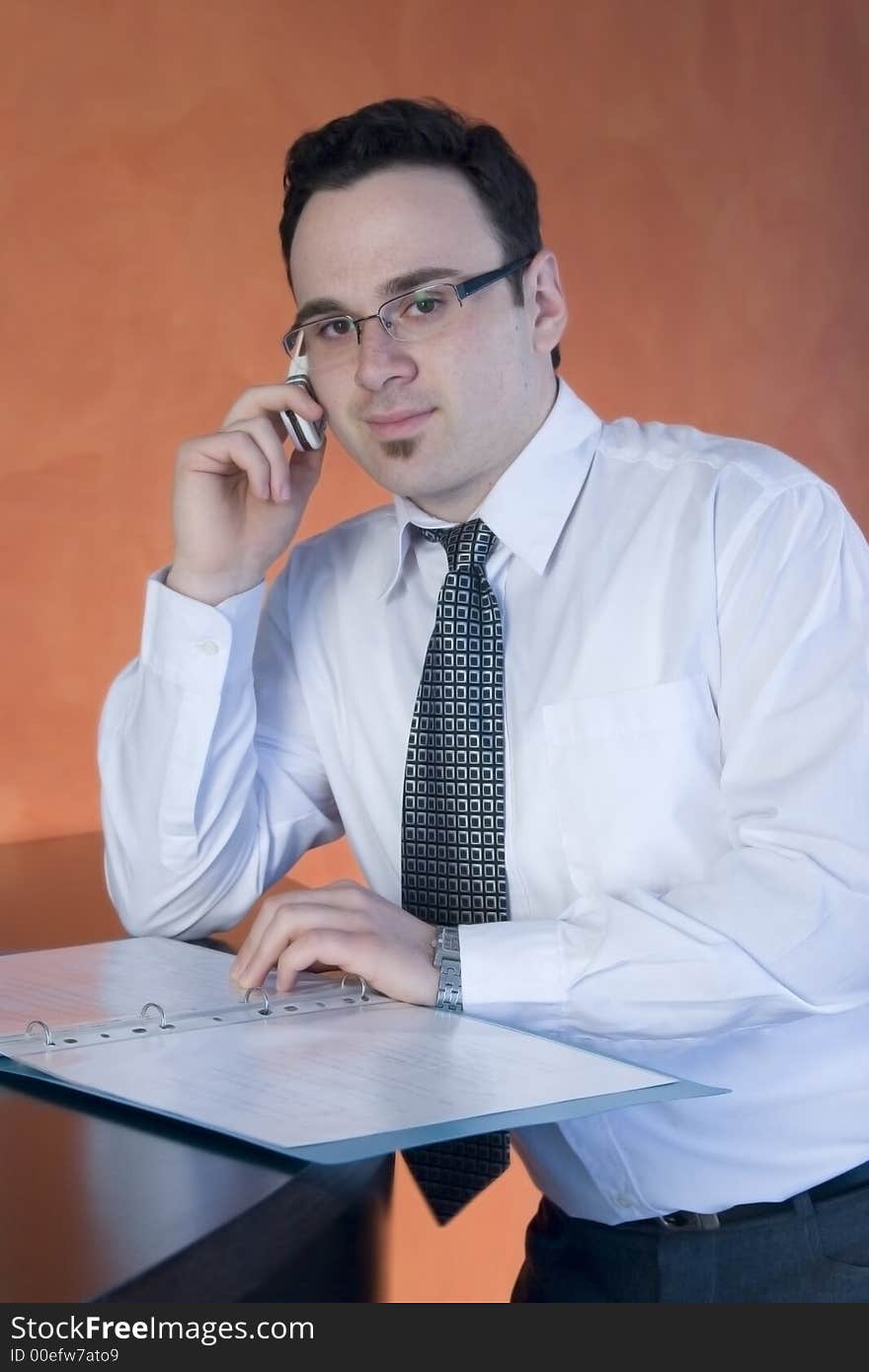 Successful businessman talking on phone