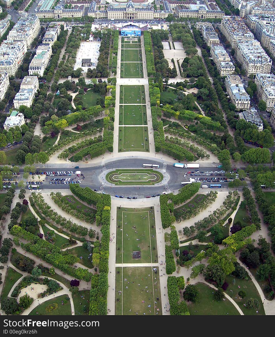 Famous square with park in Paris. Famous square with park in Paris