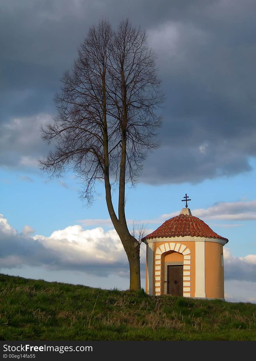 Lonely chapel in the wilderness. Lonely chapel in the wilderness