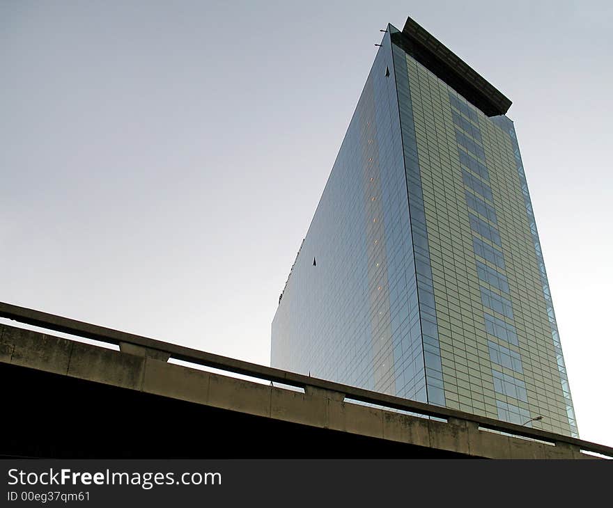 Landscape photo of a modern urban construction. Landscape photo of a modern urban construction