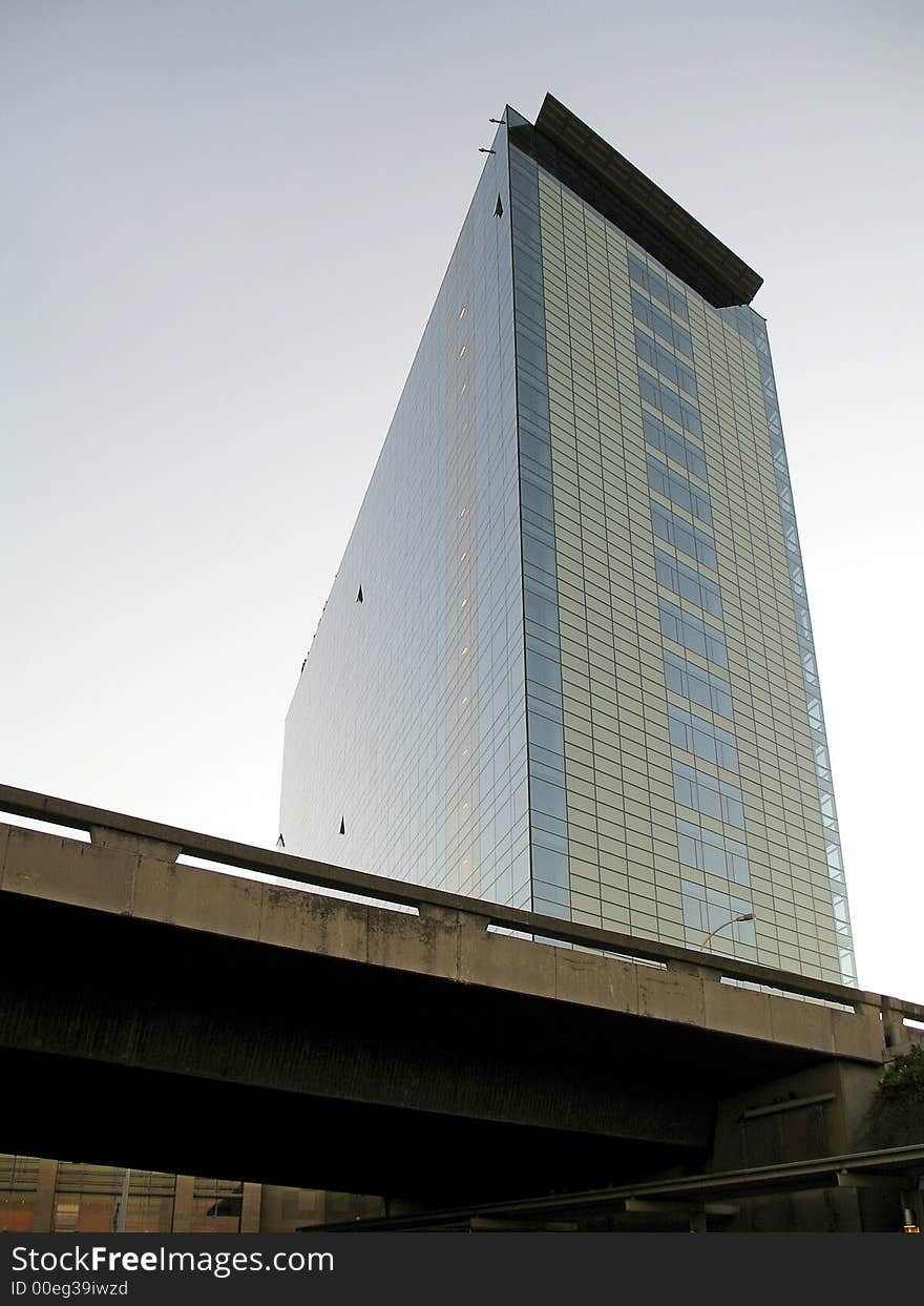 Portrait photo of a modern urban building. Portrait photo of a modern urban building