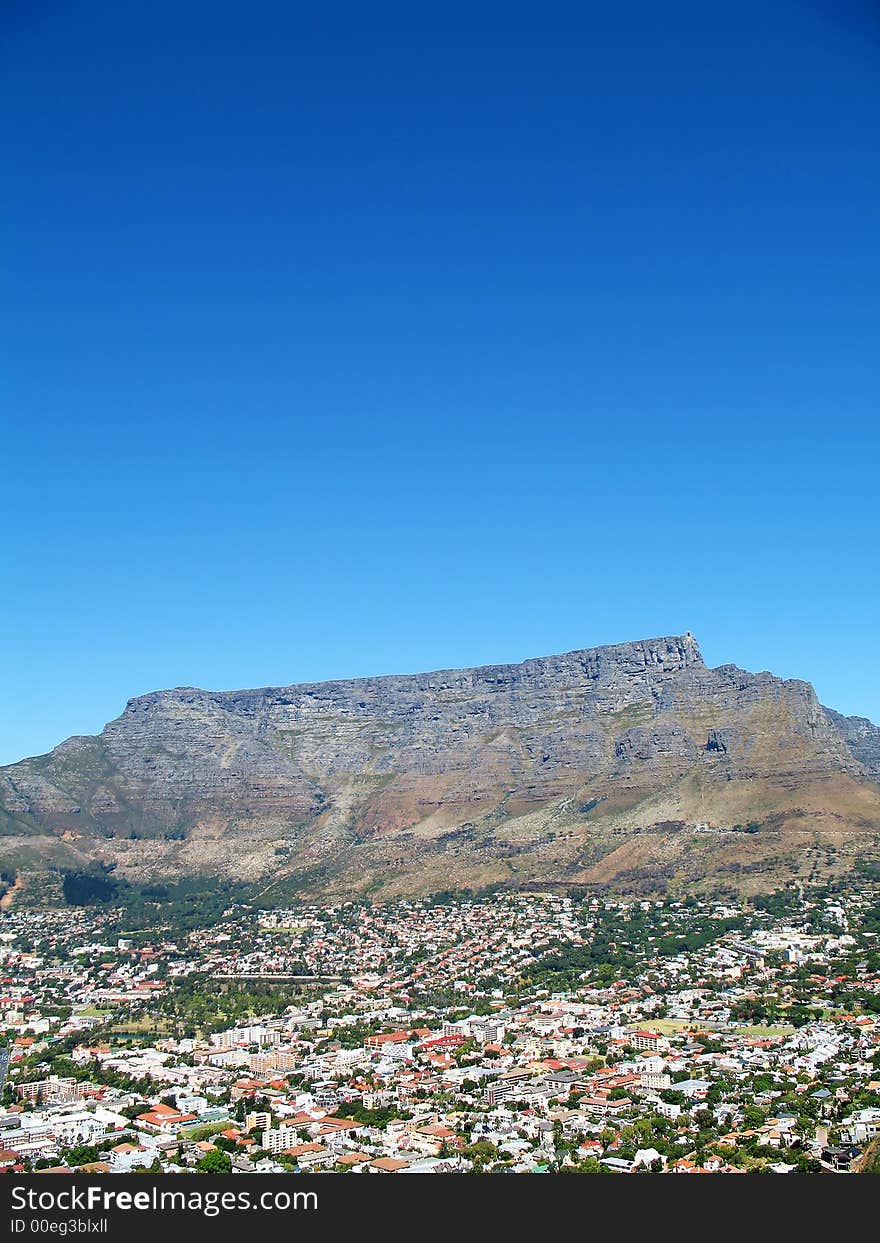 Portrait photo of Cape Town's city bowl district. Portrait photo of Cape Town's city bowl district.