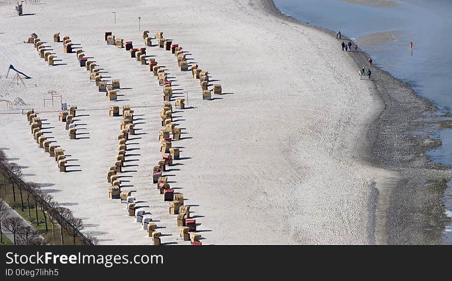 Beach at Laboe (Kiel, Germany) from above.