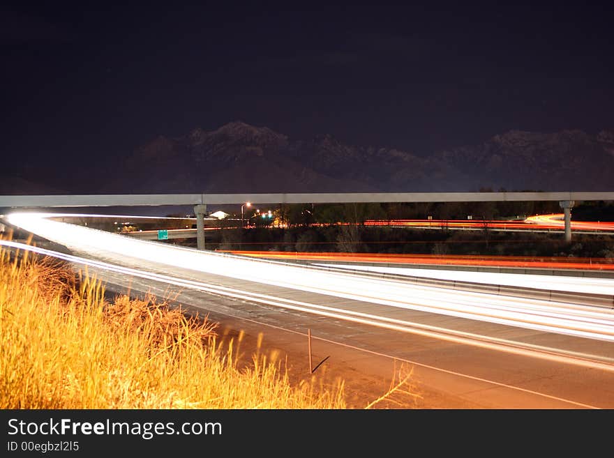 highway on ramp at night