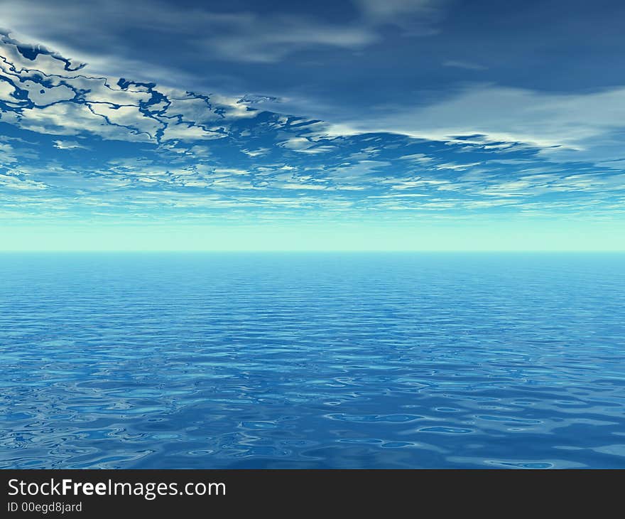 Beautiful sea and sky - digital artwork. Beautiful sea and sky - digital artwork