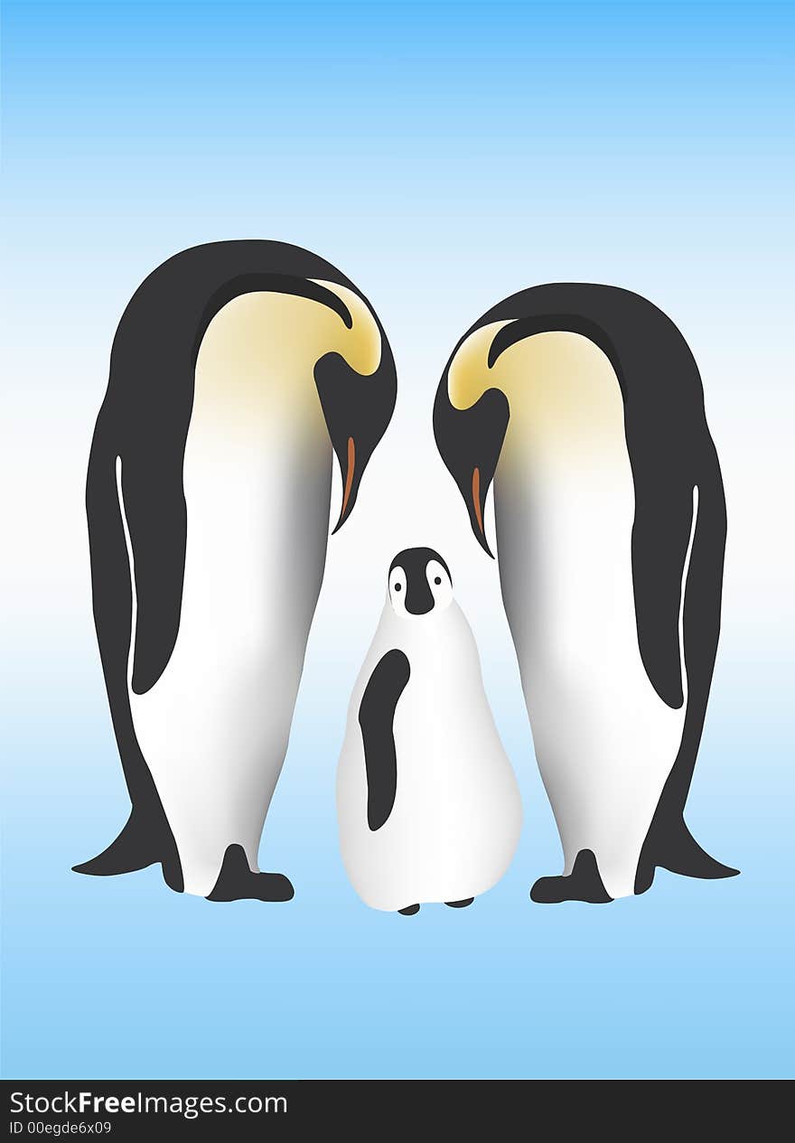 Illustration of penguin family... penguinS